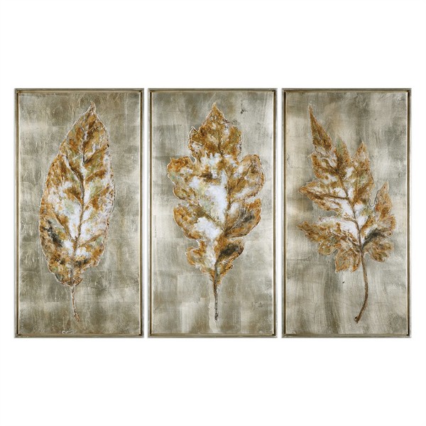 Champagne Leaves Modern Art